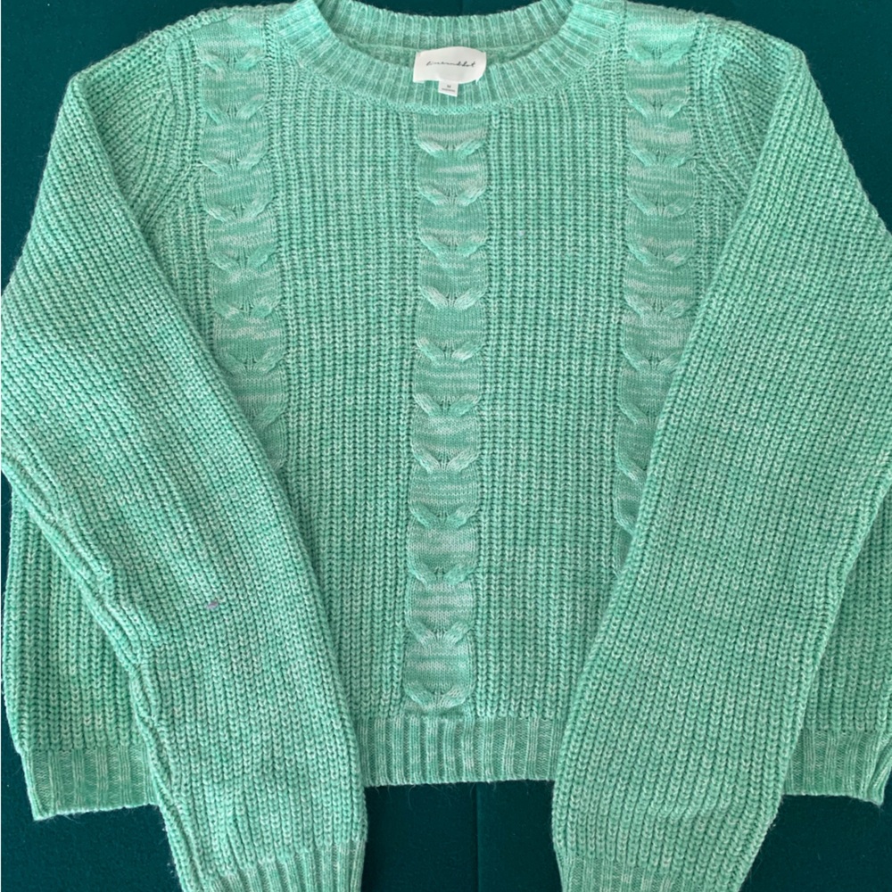 Mint corded sweater from Line and Dot